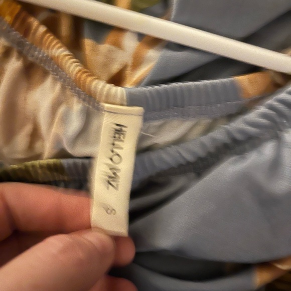 Hello Miz Off the Shoulder Maternity Maxi Dress Size Small Blue Floral - Picture 3 of 4